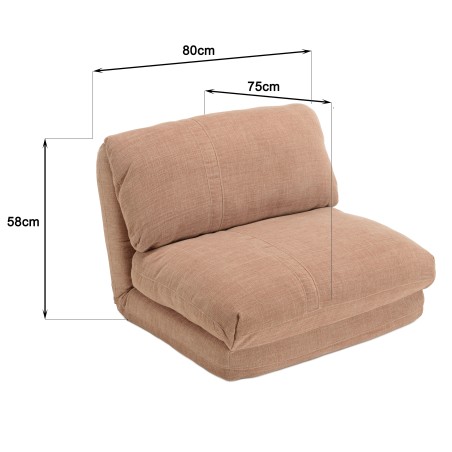 ANGELE - Chauffeuse 1 place multi-position en tissu couleur vieux rose