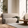 ANGELE - Chauffeuse convertible 2 places en tissu couleur beige