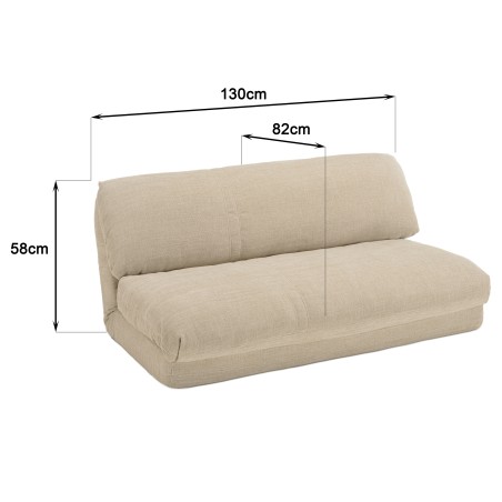ANGELE - Chauffeuse convertible 2 places en tissu couleur beige