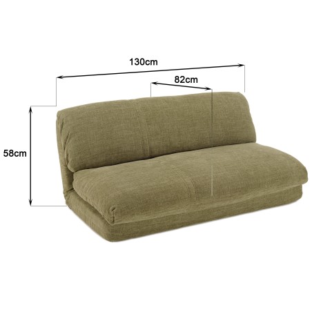 ANGELE - Chauffeuse convertible 2 places en tissu couleur vert