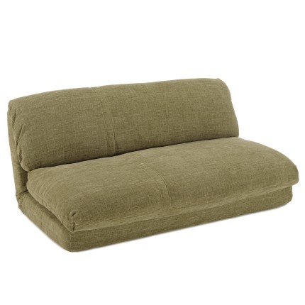 ANGELE - 2-seater convertible armchair in green fabric