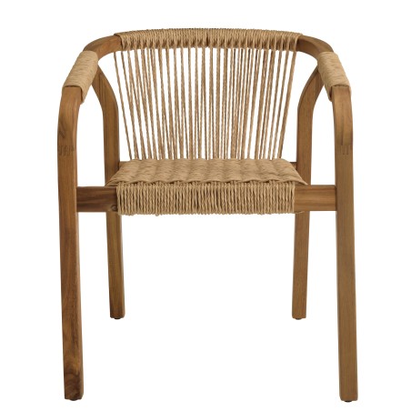 VICK - Lot de 2 fauteuils en acacia huilé et cordage synthétique