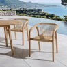 Set of 2 armchairs in oiled acacia and synthetic rope VICK
