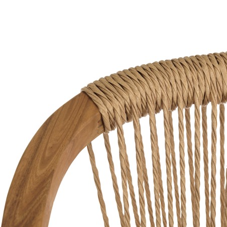 Set of 2 armchairs in oiled acacia and synthetic rope VICK