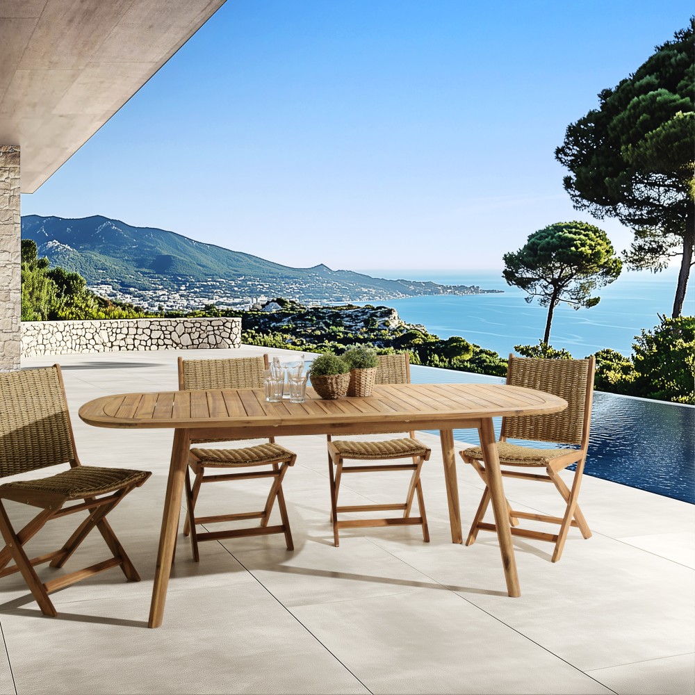 VICK - Extendable garden table in oiled acacia 150/200x100cm VICK - Extendable garden table in oiled acacia 150/200x100cm