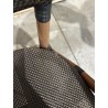SECOND HAND - Set of 2 brown bistro garden chairs in steel and textilene