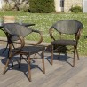 SECOND HAND - Set of 2 brown bistro garden chairs in steel and textilene