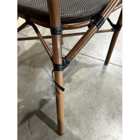 SECONDE MAIN -  Lot 2 chaises jardin bistrot VIANNEY marron