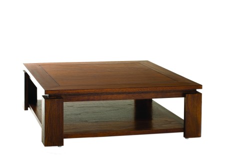 Table basse carrée LORINE en bois Mindi 90x90cm