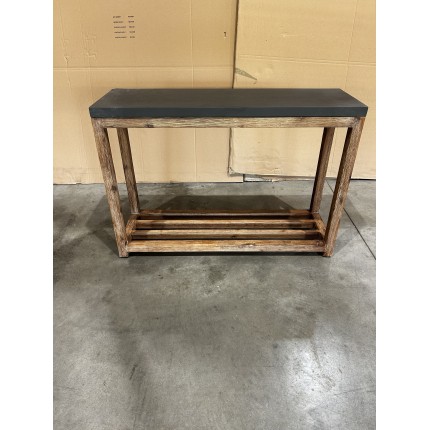 SECONDE MAIN - Console HECTOR  double plateau béton foncé et acacia