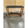 SECONDE MAIN - Console HECTOR  double plateau béton foncé et acacia