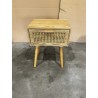 SECOND HAND - RODRIGO - Natural-colored bedside table with 1 drawer and cane detailing