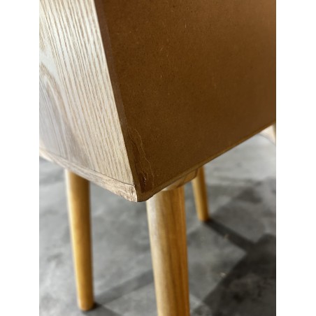 SECOND HAND - RODRIGO - Natural-colored bedside table with 1 cane-front drawer