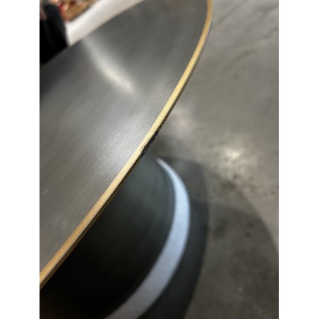 SECOND HAND - Round coffee table 80x80cm in black iron with gold trim
