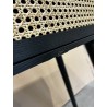 SECOND HAND - Black wooden console with 2 cane-front drawers ANGELO