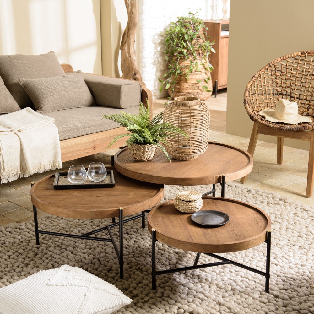 SECONDE MAIN - Set de 3 tables basses SIXTINE SECONDE MAIN - Set de 3 tables basses SIXTINE