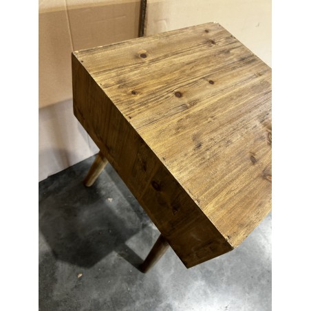SECOND HAND - Scandi bedside table brown wood with 2 drawers, pine ANDY