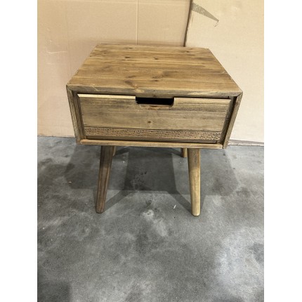 SECONDE MAIN - Chevet scandi bois marron 2 tiroirs Sapin ANDY
