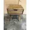 SECONDE MAIN - Chevet scandi bois marron 2 tiroirs Sapin ANDY