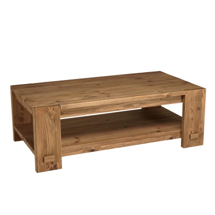 Table basse rectangulaire 132x71cm bois Pin recyclé SANDY
