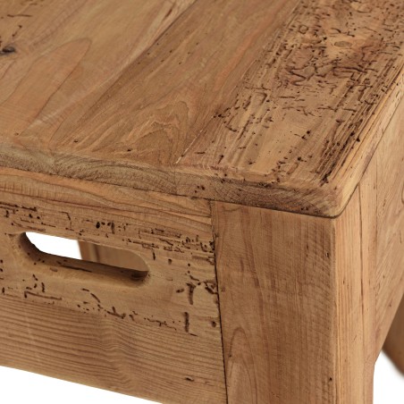 Tabouret carré 35x35cm bois Pin recyclé SANDY