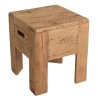 Square stool 35x35cm recycled pine wood SANDY