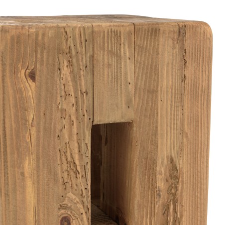 Square stool 30x30cm recycled pine wood SANDY