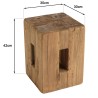 Tabouret carré 30x30cm bois Pin recyclé SANDY