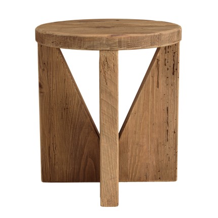 Round stool 40x40cm recycled pine wood SANDY