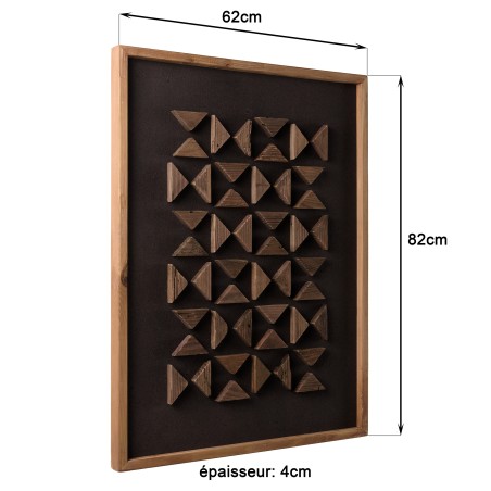 Décoration murale 62x82cm motifs géométriques Pin recyclé SANDY