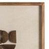 Wall decoration in recycled pine with geometric patterns, 62 x 62 cm