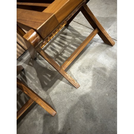 SECONDE MAIN - Lot de 2 chaises en teck huilé