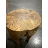 WALLY Round Stool - Teak Wood - 30 x 30 cm - Natural Brown
