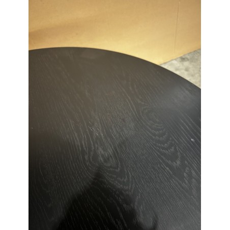 DALY Black Round Coffee Table 90x90cm - 100% Wood Functional Design