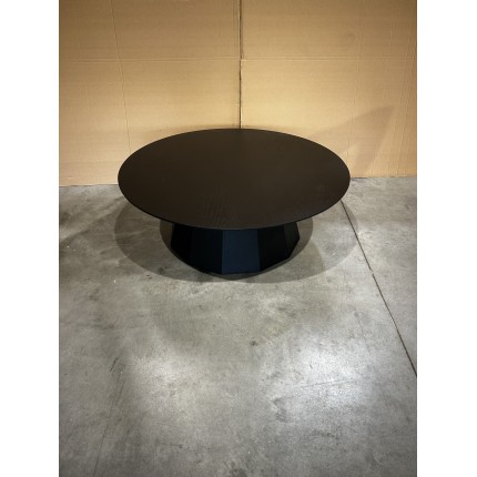 DALY Black Round Coffee Table 90x90cm - 100% Wood Functional Design
