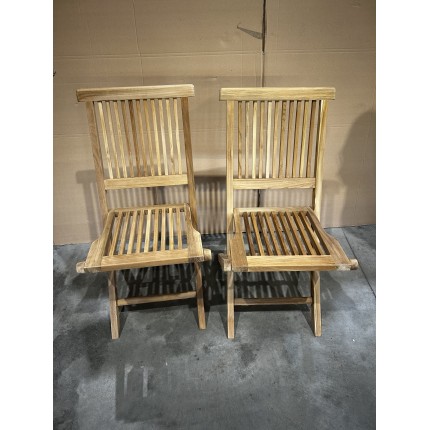 SECONDE MAIN - Ensemble de 2 chaises de jardin Java en bois Teck