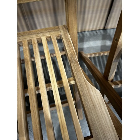 SECONDE MAIN - Ensemble de 2 chaises de jardin Java en bois Teck