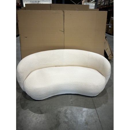 LEOPOLD - 3-seater Beanbag Sofa in Ecru Bouclé Fabric