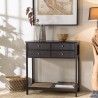 SECOND HAND - Black console table with 4 drawers and 1 shelf, cane effect