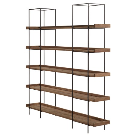 DANDY - Etagère 5 niveaux bois Pin recyclé structure métal