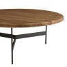 DANDY - Table basse ronde 90x90cm bois Pin recyclé et pieds métal noir