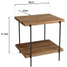 DANDY - Table d'appoint rect. 50x42cm bois Pin recyclé et pieds métal