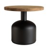 Table d'appoint ronde 50x50cm bois Pin recyclé pied métal noir