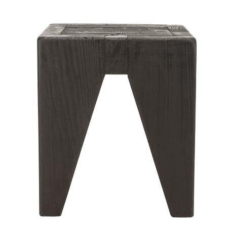 DANDY - Tabouret carré noir 35x35cm bois Pin recyclé