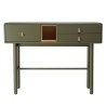 ETHAN - Console verte 3 tiroirs et 1 niche en bois naturel