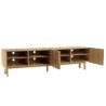 Meuble TV couleur naturelle 4 portes décor motif arrondi - ETHAN