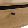 ETHAN - Table basse arrondie couleur naturelle 2 tiroirs