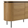 Natural-coloured rounded sideboard with 3 doors - ETHAN
