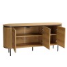 Natural-coloured rounded sideboard with 3 doors - ETHAN