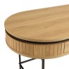 Bureau arrondi couleur naturelle 1 tiroir pieds métal noir - ETHAN